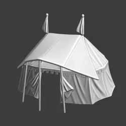 Large medieval command tent