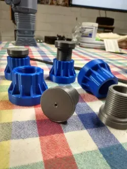 Leveling feet with centre holes