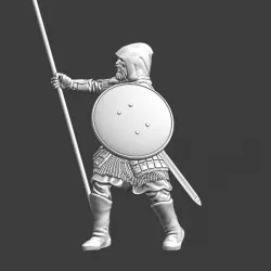 Medieval Kievan Rus with spear raised