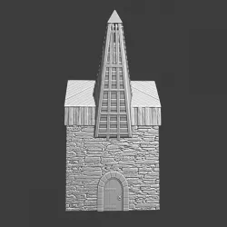 Medieval large crane with stone fundament