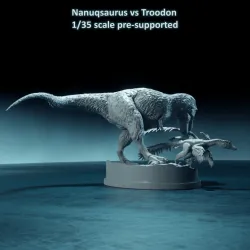 Nanuqsaurus vs Troodon 1-35 scale pre-supported dinosaur