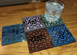 Pac-Man & Ms.Pac-Man Inspired Coaster Set (SINGLE EXTRUDER COLOR CHANGE)