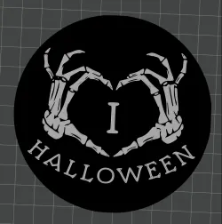 Skeleton hand heart halloween coaster