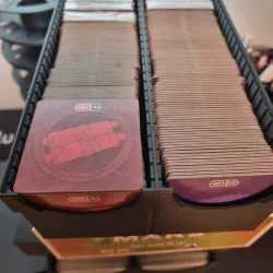 Stackable Card storage for all cards sizes, Sleeved and un-sleeved ; with dividers, dice and token boxes.
