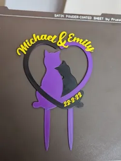 Two Cat's Heart (Cake Topper)
