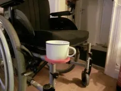 Wheelchair cup holder