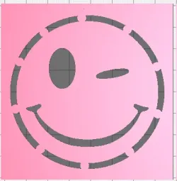 Wink Emoji Stencil