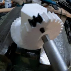 Crown gear turning demonstration