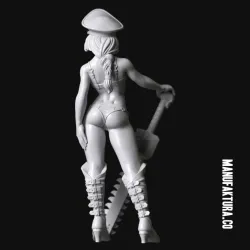 Dom Series 01a - Sexy Commissar Girl with Cap & Chainsaw Sword