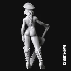 Dom Series 01b - Naked Commissar Girl with Cap & Chainsaw Sword