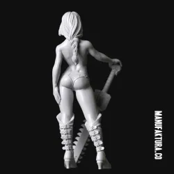 Dom Series 01f - Topless Commissar Girl with Chainsaw Sword