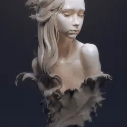 Fae in Prickly Leaves Bust STL