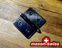 Hinge for boxes, 8-track storage, etc.