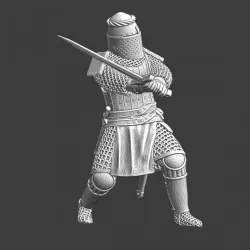 Medieval Danish Vassal Knight with drawn sword