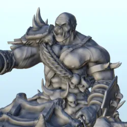 Orc hero with axe on boar 4 - Ork Green Horde Fantasy Beast Chaos Demon Ogre