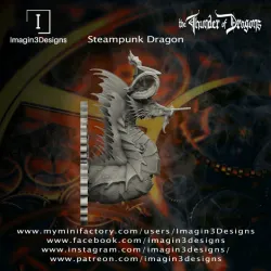 Pre-supported Steampunk Dragon
