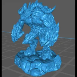 Rock demon with horns - Creature Darkness War 15mm 20mm 28mm 32mm