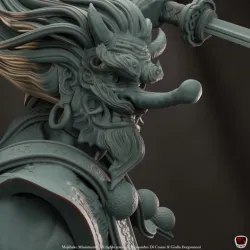 Samurai Tengu Bust (Pre-supported)