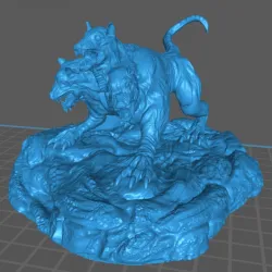 Three-headed Cerberus - Creature Darkness War 15mm 20mm 28mm 32mm