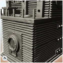 Tin building with roof generator and rounded windows (9) - Future Sci-Fi SF Post apocalyptic  Tabletop Scifi