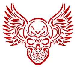 Winged Skull stencil