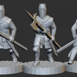 Crusader Soldier w/ Halberd 32mm