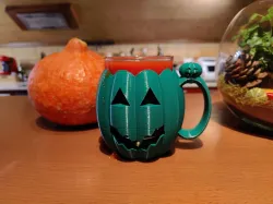 Customizable pumpkin mug, upcycling nutella glass