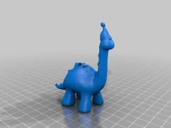 Cute Dino with a Santa Hat- Keychain