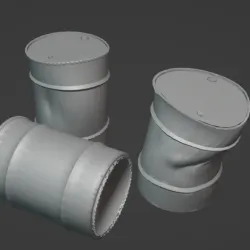 Damaged oil Drums  - Scatter Terrain for Warhammer 40K, Infinity, One Page Rules - Grim Dark Future, Necromunda.