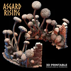Heart of the Fungi Forest/Goblin King's Throne with Fungi Ruins [Bundle] /Terrain/ /Pre-supported/