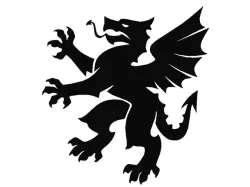 Heraldic Dragon - printed drawing