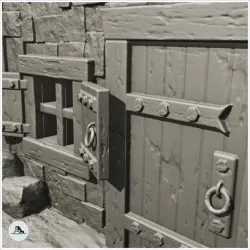 Medieval house with tiled roof, floor window and accessories (3) - Medieval Gothic Feudal Old Archaic Saga 28mm 15mm