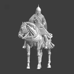 Medieval Kievan Rus (Ukrainian) mounted drawing his sword