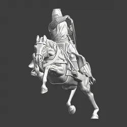 Medieval knight swing his mace