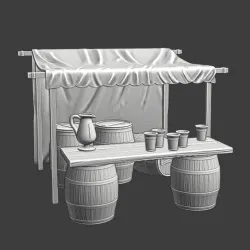 Medieval Market Stall - Beer Bar