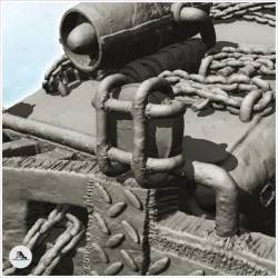 Post-apo pick-up with front shovel, harpoon and siege weapon at the rear (14) - Future Sci-Fi SF Post apocalyptic Tabletop Scifi