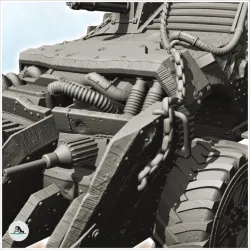 Six-wheeled vehicle with weapons, spikes and bulletproof windows (2) - Future Sci-Fi SF Post apocalyptic Tabletop Scifi