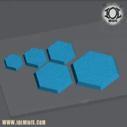 The IOL Minis library of bases. ( Presupported solid, hollow, inset and magnetized versions)