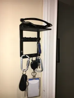 Wall Mounted Shelf with Key Hooks.