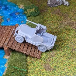 Armored Willys Jeep MB (Ford GPW, 4x4) with machine gun and twin bazooka (US, WW2)