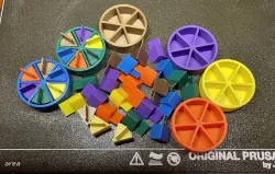 Bigger pie tokens and wedges w/ flags for Trivial Pursuit