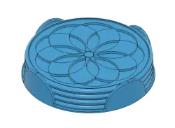 Circle Drink Coasters + Holder