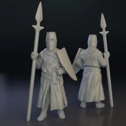 Crusader Polearm Soldiers 32mm