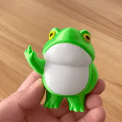 Cute Frog Middle Finger Figurine - No Supports