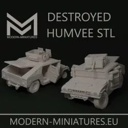 Destroyed Humvee 28mm wrecked Humvee