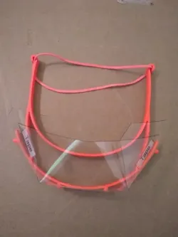 Face Shield, long temple arms and hooks for rubber bands. UPDATED