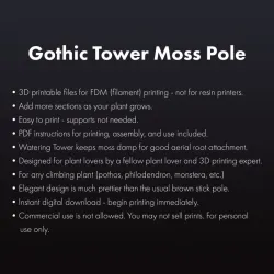 Gothic Tower Stackable Self-Watering Moss Pole
