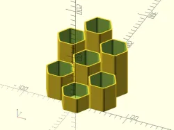 HEXA stojan na psací potřeby (HEXA stationery stand)-OpenSCAD parametrizable