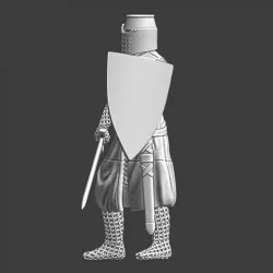 Medieval Crusader Knight - sword and great helm