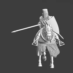 Medieval Knight Charging with lance